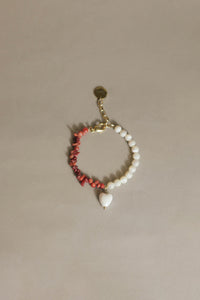 Alice coral and mother of pearl bracelet

