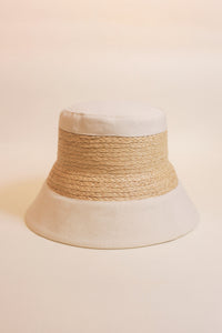 Délice raffia and cotton canvas hat

