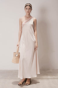 Gaia one-shoulder silk dress
