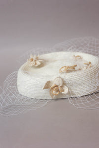 Mirabelle handwoven flowers wedding fascinator
