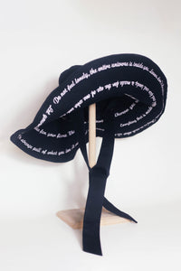 Rumi wide brim poem hat
