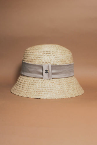 Lucienne raffia cloche hat
