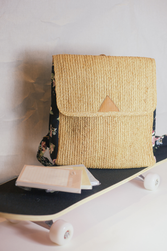 Habi Classic raffia backpack
