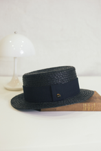 Charger l&#39;image dans la visionneuse de galerie, James boater hat for men in black raffia