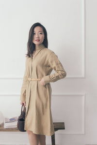 Aelia long sleeve linen shirt dress
