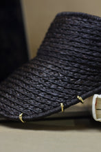 Load image into Gallery viewer, Black raffia visor