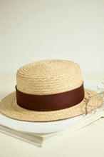 Load image into Gallery viewer, Fleming raffia boater hat