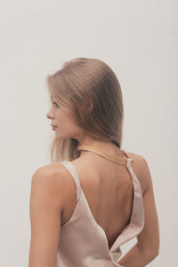 Gaia one-shoulder silk dress
