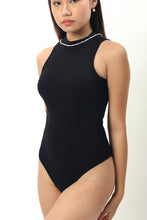 Load image into Gallery viewer, Black high neck sleeveless bodysuit