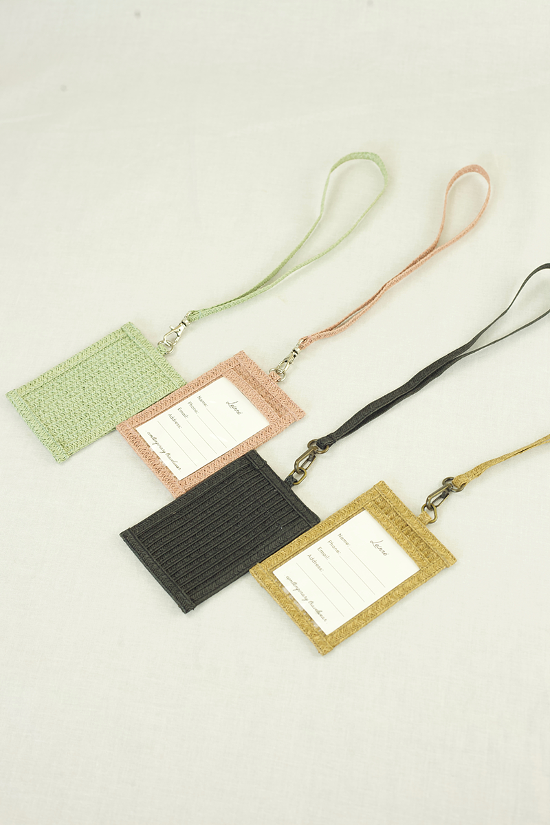 Lucien luggage tag, Leinné small travel accessories, micro bag, raffia, add on product
