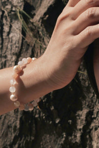 Morgan bracelet from morganite and pearl
