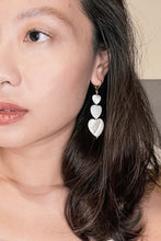 Load image into Gallery viewer, Mira triple hearts earrings