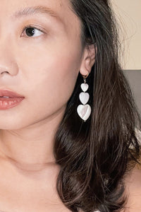 Mira triple hearts earrings
