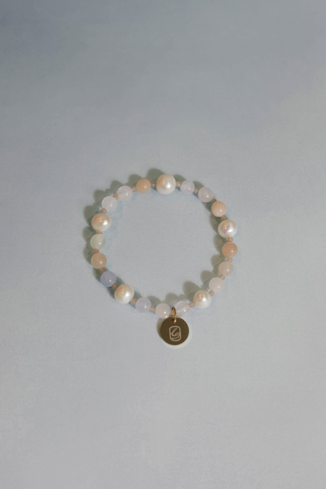 Morgan bracelet from morganite and pearl
