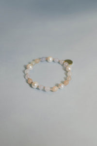 Morgan bracelet from morganite and pearl
