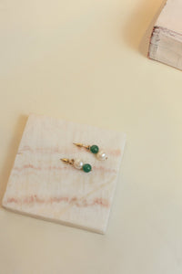 Philo pearl and jade drop earrings
