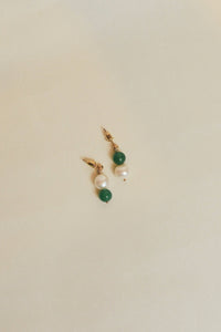 Philo pearl and jade drop earrings
