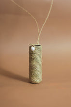 Load image into Gallery viewer, Pixeli Lipstick necklace raffia bag