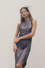 Load image into Gallery viewer, Yếm grey silk bias cut midi dress