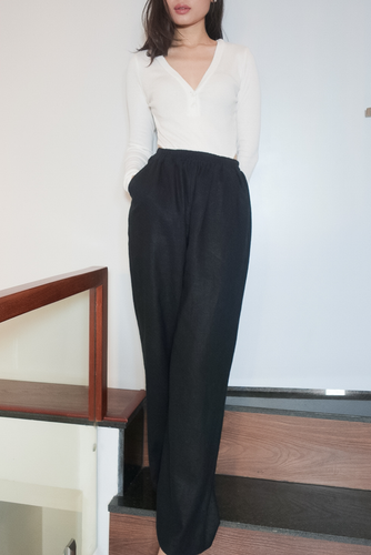 Leinné Black linen trousers
